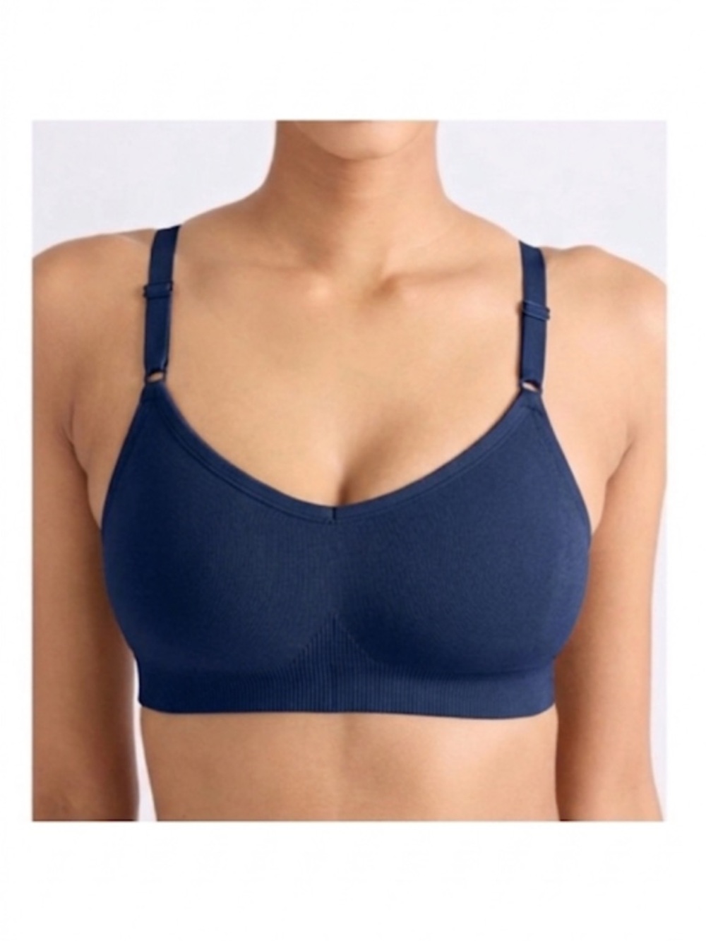 Knix Good to Go Seamless Bra Size Large Navy Blue Removable Pads